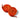 Coral orange elastic shoelaces coiled neatly, featuring red tags with the word "BREAD" on each end.