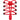 Red clip lace accessory with elastic bands and a central button, designed for securing items together.
