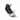Charcoal grey elastic shoelaces threaded through a black high-top sneaker with white sole and toe cap.