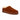 Women's Ashton slipper in brown suede with a soft cream faux fur lining and a flat rubber sole.