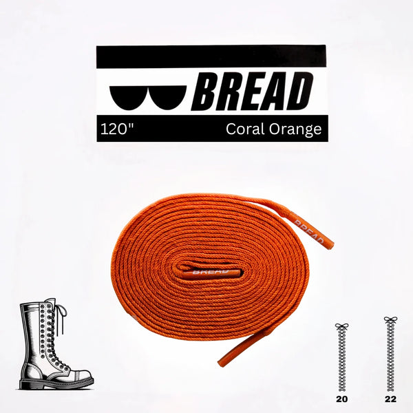 Bread Elastic Shoelaces, No Tie Stretch Shoelaces for Easy Slip-on, Coral Orange, 27