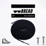 54-inch Shadow Black elastic shoelace coiled with branding and shoe size options displayed beside a sneaker silhouette.