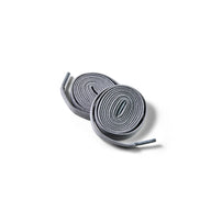 Vulture Gray elastic shoelaces rolled neatly, featuring a smooth texture and a subtle gray color.