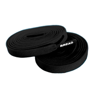 Two rolls of black tape with 'BREAD' branding on a white background